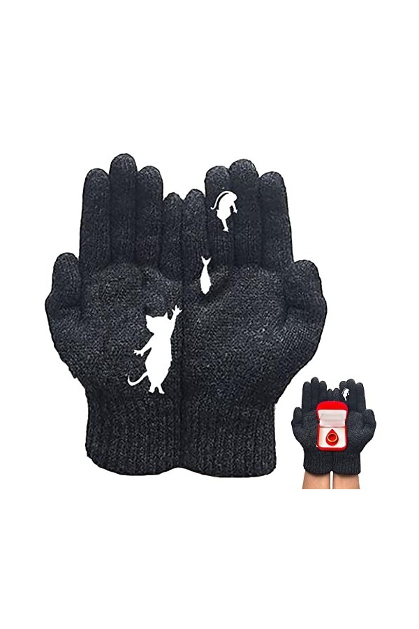 a-r Gants dhiver | Gants tricotés chauds pour femme | Moufles chauffe-mains mignonnes coupe-vent pour sports de plein air