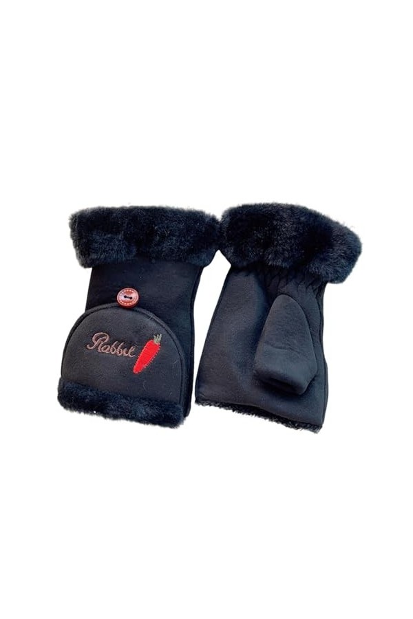 Allbestop Gants Chauds Gants Peluche Femme Fille,Gants Cheminée Mitaines Polaire Moufles Grand Froid Gants Tactile Homme Gant