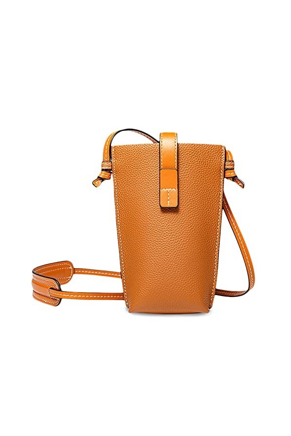 FANDARE Rétro Sacs à bandoulière Petits Sacs pour Téléphone Cuir Sac à Main Femme Porte Monnaie Portefeuille Pochette pour Ca