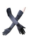 Gants serrés unisexes tendance longs gants de performance de fête couleur sexy pour femme vintage solide accessoire gants mou