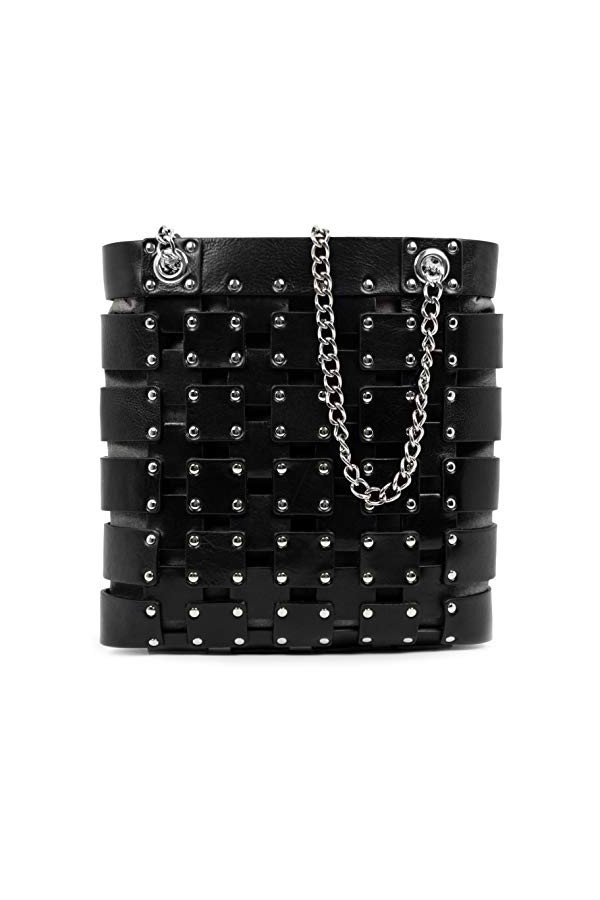 Time Resistance Tote bag en cuir pour femme - Sac à main moderne - Noir