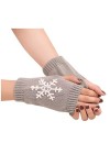 Gants thermiques dhiver pour femme et fille - Manches en tricot - Sans doigts - Garde au chaud - Moufles douces et chaudes