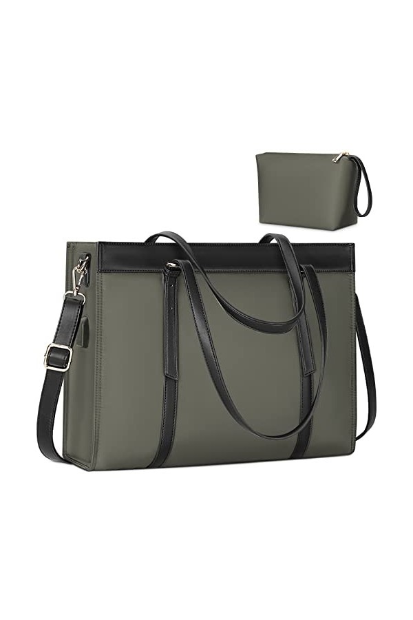 KTMOUW Sac Cabas Femmes Sac a Main avec Port de Chargement USB 15.6 Pouces Sac Epaule Bandoulière Affaires Grande Capacité Fo