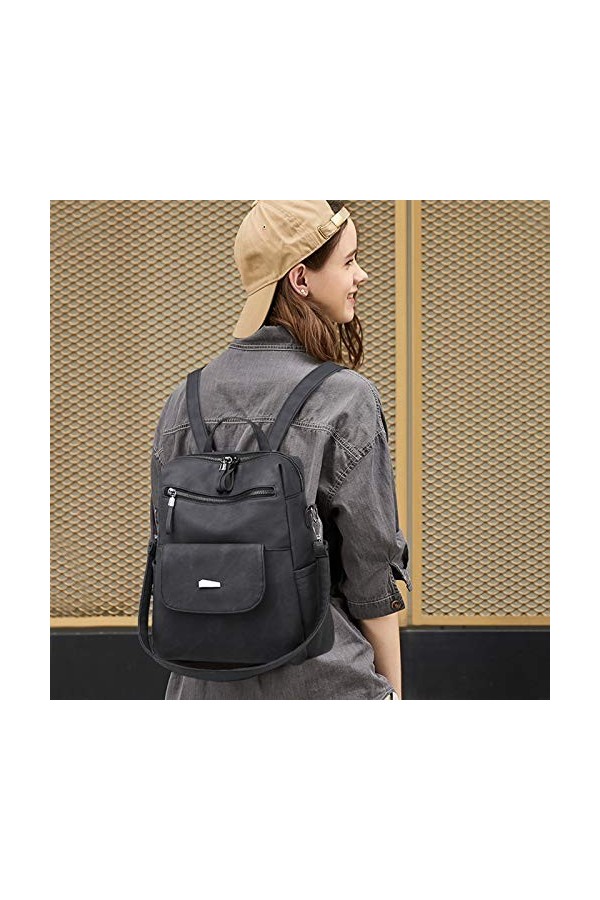 FANDARE Sac à dos pour femme - Sac à bandoulière étanche - Sac décole décontracté - Léger - Pour lextérieur, les voyages, l