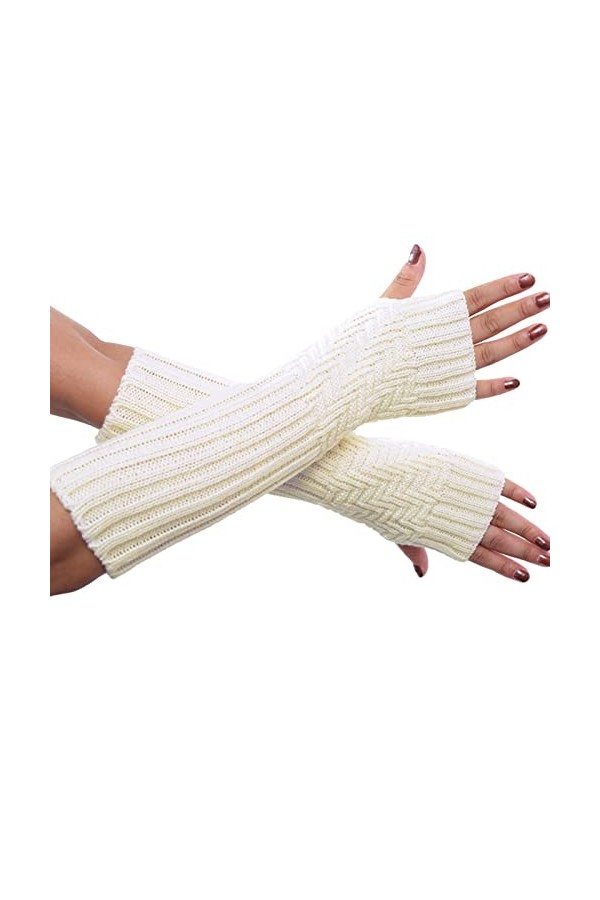 Gants Tricot Hiver Gants Vêtements Accessoires Cosplay Bras Tricoté Poignet Hiver Automne Unisexe pour Moufles Taille Unique,