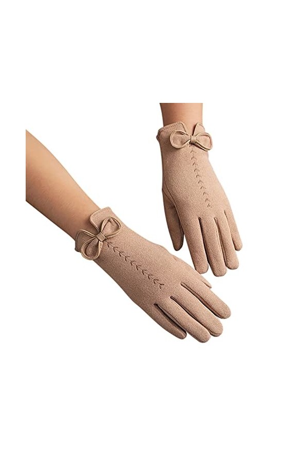 Gants antidérapants pour femme par temps froid, gants chauds tendance pour lextérieur, léquitation, la conduite, un nœud mi