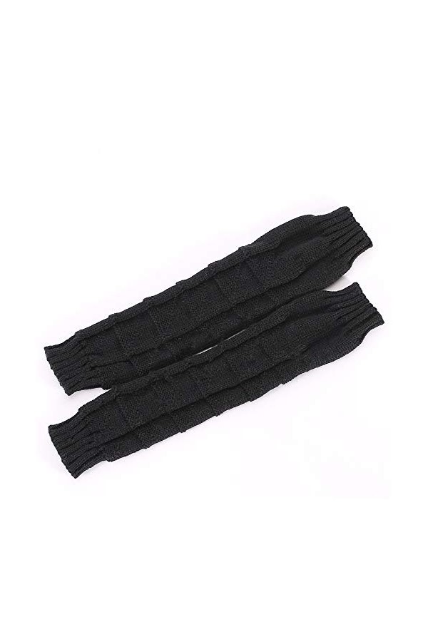 Gants dhiver en coton pour femme - Gants longs tricotés - Moufles