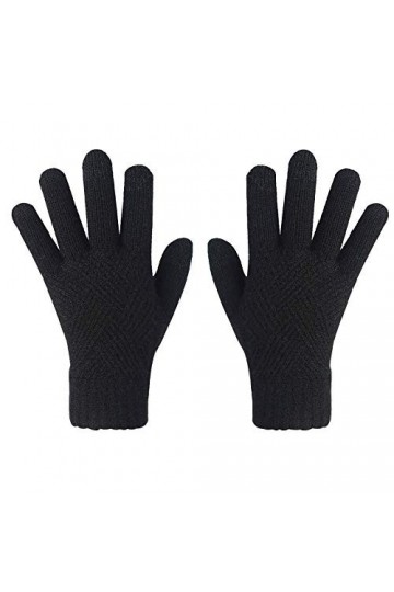 Gants dhiver chauds en tricot pour femme - Gants dhiver tricotés - Moufles chaudes pour écran tactile - Avec doublure en po
