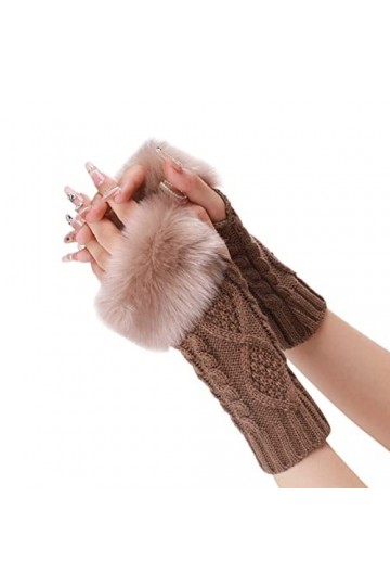 Mitaines dhiver sans doigts tricotées sans doigts cosplay bras taille unique manches pour femmes noir manches longues filles