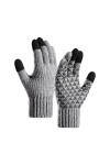 TDEOK E Girl Vêtements Bijoux Gants de Vélo Tricotés Renforcés en Laine Mitaines Moufles Pliables Gris, M 