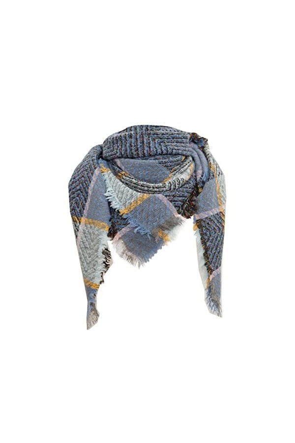 STKOOBQ Écharpe classique à carreaux pour femme - Chaude, douce et épaisse - Grande couverture, châle, écharpe, gants et mouf