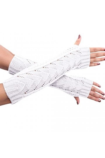 Mitaines dhiver sans doigts Gants dhiver en tricot Gants dhiver chauds pour femmes Mitaines sans doigts Manchettes extensi