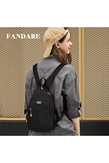 FANDARE Sac Poitrine Femme Sacs à Dos porté Travers Sacs Décole Homme Sac dEpaule de randonnée Sacs de Sport bandoulière Sa