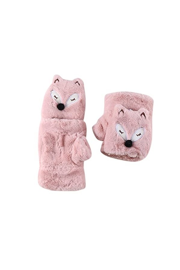 Gants Polaire Femme De Griffe De Chat Gants Patte De Chat Mitaines En Fausse Fourrure Mitaines Hiver Chaud Demi-doigt Gants M