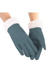 Onsoyours Gants Femme Suédé Poils Hiver Chaud Epais Mouffle Ecran Tactile Doublure Polaire Confortable Conduite Jogging Extér