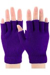 Gants sans Doigts dHiver Gants Demi-Doigts en Tricot Chauds Mitaines Tricotées Unisexes pour Sports Extérieur Noir 