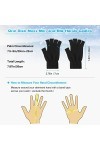 Gants Demi-Doigts dHiver Mitaines Tricotées sans Doigts Gants Thermiques en Noir Mitaines en Tricot Chaudes, Taille Unique