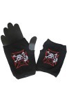 Black Sugar paires mitaine gant laine extensible crane tete mort gothique punk rock goth noir chaud manchette manche skull