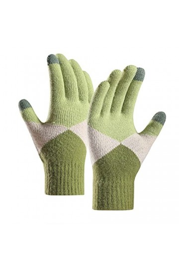 DUHGBNE Hiver Femmes Garder Au Chaud Écran Tactile Gants Tricotés Manchette Élastique Doux Gants Pleins Doigts Moufles Costum