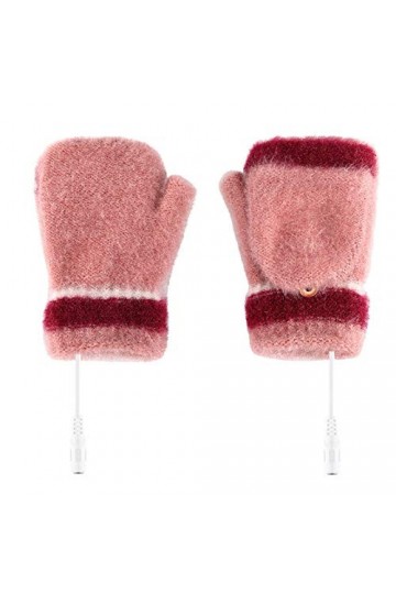 Moufles chauffantes pour femme avec doigts pleins et moitié tricotés pour ordinateur portable USB Gants dhiver chauds pour f