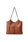 Bostanten Sac à Main Cuir Véritable Femme Sac Bandoulière Sacs portés épaule Grande Sac Tote Sac Cabas Marron