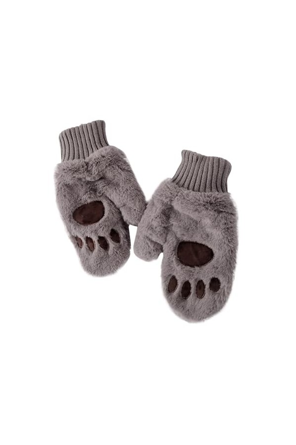 Caxndycing Gants dhiver pour femme - Moufles en peluche - Gants dhiver mignons - Gants dhiver en peluche - Gants pour fill