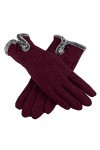 Gant Tactile Femme, Paire de Gants en Cuir Agneau avec Doublure Cachemire pour écran Tactile Téléphone, Doux Elastiques pour 