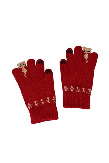 Jamicy Gants dhiver pour femme - Écran tactile - Gants chauds en tricot épais - Écran tactile - Moufles tricotées - Gants d