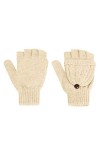 semen Gants Tricot Femme Hiver Laine Convertible Demi- Doigts Coverture Bouton Classique Simple Gloves Moufles Gris 