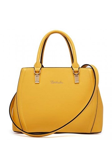 BOSTANTEN Sac à Main Cuir Veritable, Femmes Sac à bandoulière Designer Sac Porté épaule Tote Les Shopper Jaune