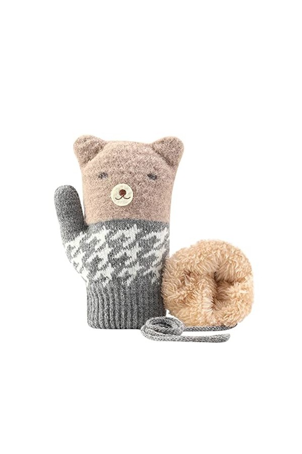 rtdgcv Gants chauds coupe-vent pour enfants et moufles mignonnes pour enfants Gants épaissis Gants en cuir pour femmes 75 Dou