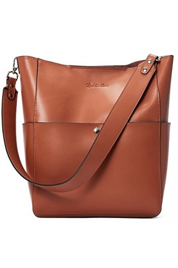 Bostanten Sac à Main Femme Cuir Véritable Sac Bandoulière Porté Epaule fourre concepteur Sac Hobo Grand Vin Rouge