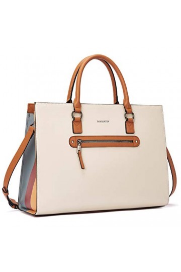 BOSTANTEN Femmes Sac Serviette en Cuir Véritable Porte-Documents 15.6" Sac Ordinateur Portable Dames Sac Business Grande Capa