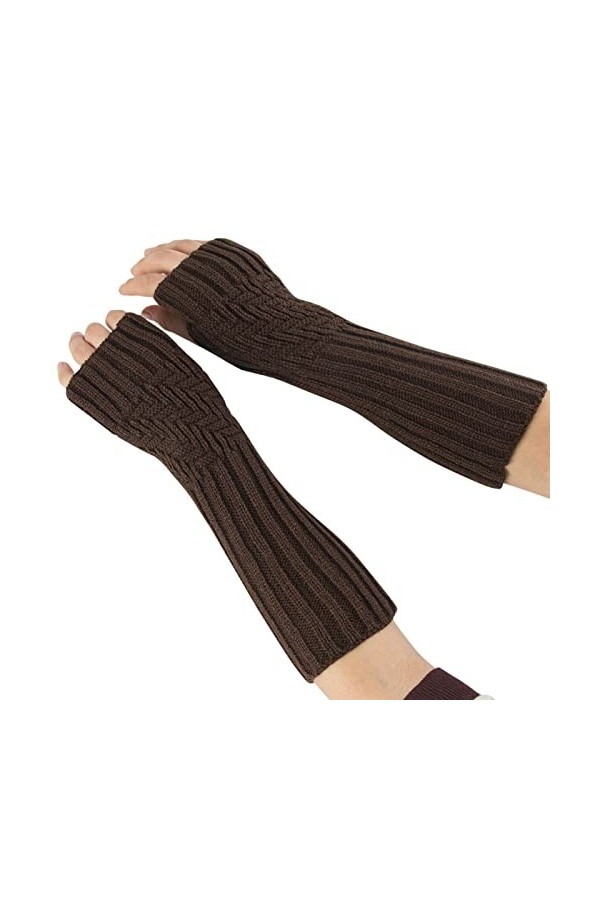 Mitaines tricotées sans doigts Gants dhiver doux et chauds tricotés poignet hiver automne bras filles moufles