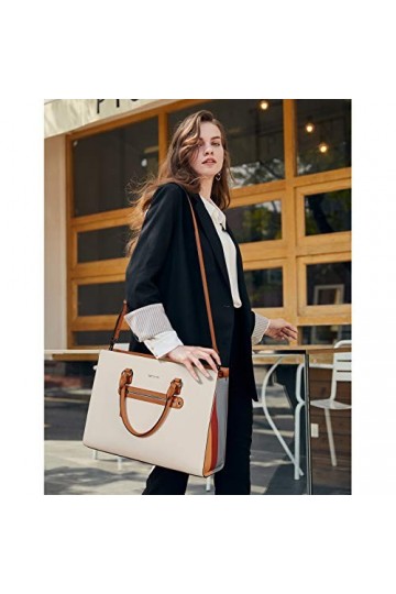 BOSTANTEN Femmes Sac Serviette en Cuir Véritable Porte-Documents 15.6" Sac Ordinateur Portable Dames Sac Business Grande Capa