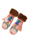 FGUUTYM Gants de Noël tricotés en velours - Motif dhiver - Décontracté - Chaud - Mignon - Épaissir - Moufles pour femmes - 2