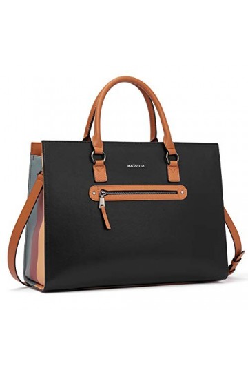 Bostanten Femmes Sac Serviette en Cuir Véritable Porte-Documents 15.6" Sac Ordinateur Portable Dames Sac Business Grande Capa