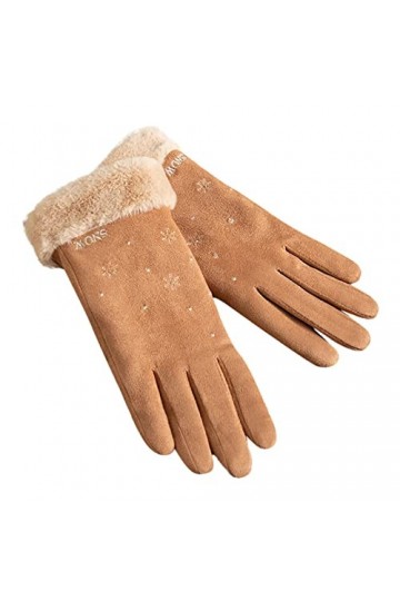 Gants antidérapants pour femme par temps froid, gants chauds tendance pour lextérieur, léquitation, la conduite, joli nœud 