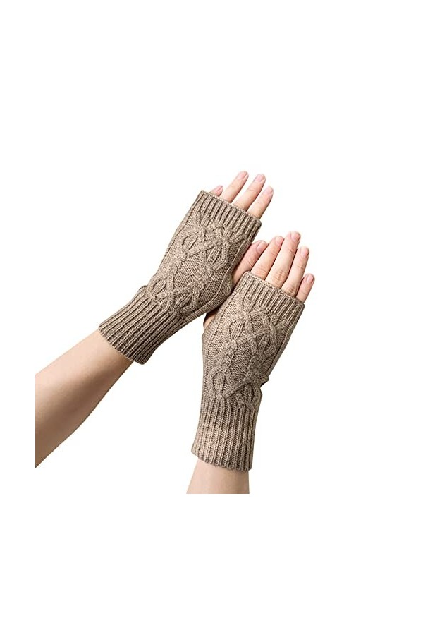Gants tricotés sans doigts pour cosplay - Gants tricotés - Gants dhiver chauds - Unisexe - Pour moufles - Doux et chauds, c,