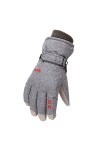 Gants Femme Tige Hiver Premium Gants de Travail et de Ski Downhill Moufles en Cuir Imperméable Homme Femme Moto Grey-B, One 