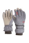 Gants Femme Tige Hiver Premium Gants de Travail et de Ski Downhill Moufles en Cuir Imperméable Homme Femme Moto Grey-B, One 