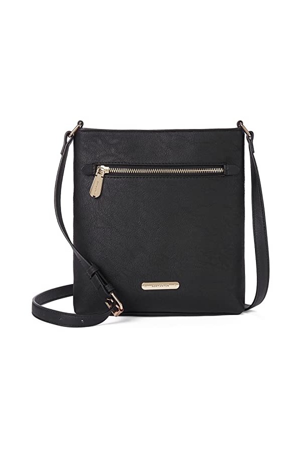 BOSTANTEN Sac à bandoulière pour femme, gris, Mittel