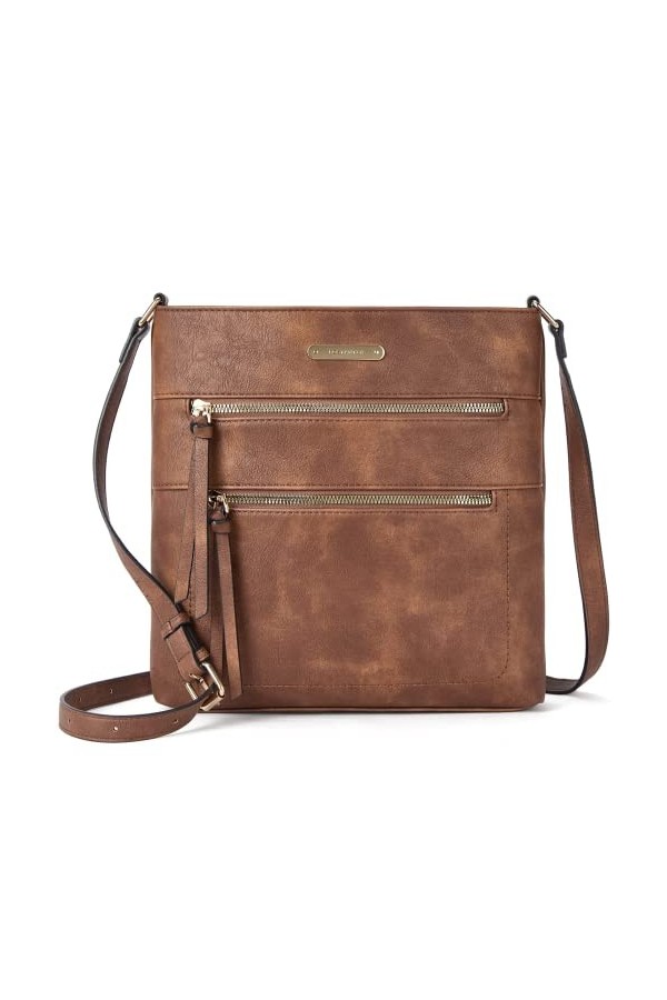 BOSTANTEN Sac à bandoulière pour femme, gris, Mittel