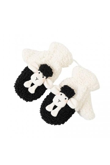 LUBOSE Moufles dhiver pour femme, mitaines chaudes doublées de velours, moufles pour femme par temps froid, moufles de dessi