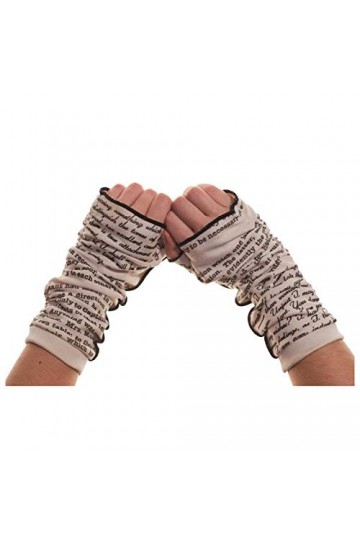 QLAZo Gants dhiver tendance pour femme avec imprimé lettre multifonction, moufles élastiques, gants fins, beige, taille uniq