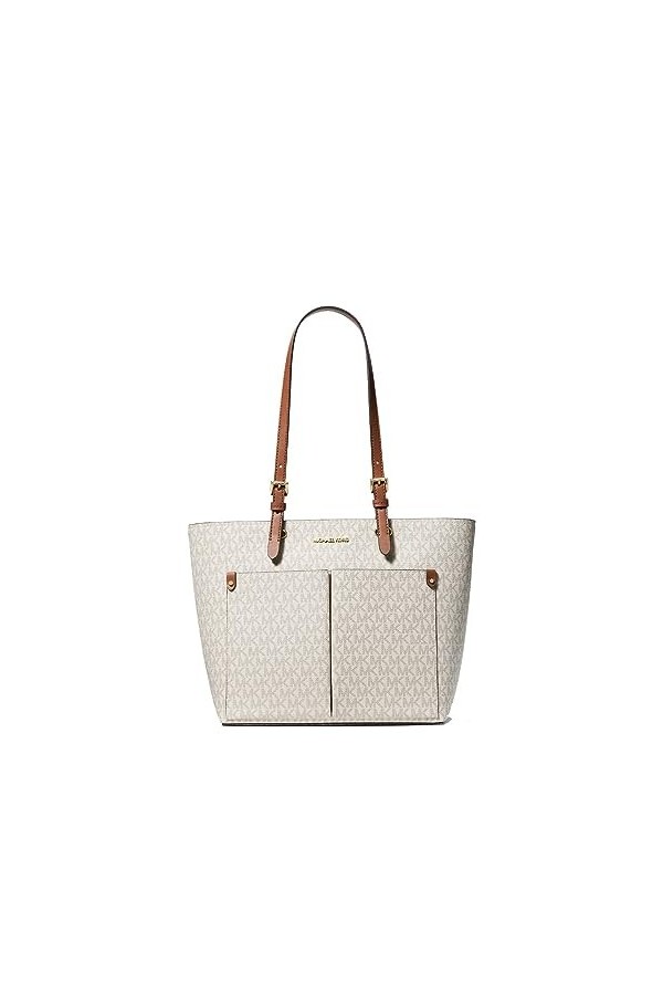 Michael Kors Jet Sest Travel Sac fourre-tout double poche sans cuir Vegan, vanille
