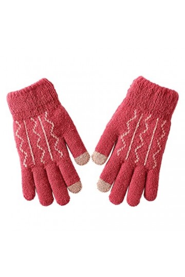 Gants dhiver pour femme - Écran tactile - Gants en tricot - Gants tactiles - Gants chauds et coupe-vent - Gants chauds et co