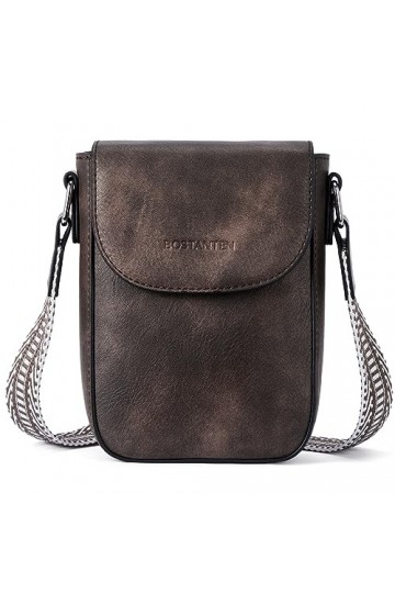 BOSTANTEN Sac à bandoulière pour téléphone portable pour femme - En cuir - Avec portefeuille à bandoulière - Sac à main pour 