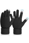 Abeillo Gants à écran tactile, Automne Hiver Gants chauds pour femmes, Manchettes élastiques Gants tricotés pour femmes Gris