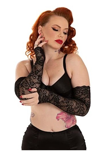 Ro Rox Pamela Mann Dentelle Gants 1920 1940 1950 Maille Transparent